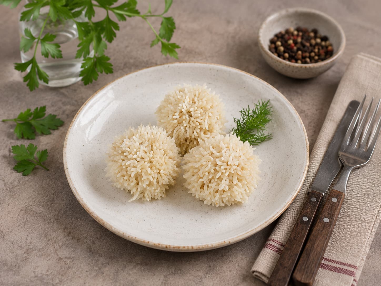 Куриные ежики из фарша и риса на пару