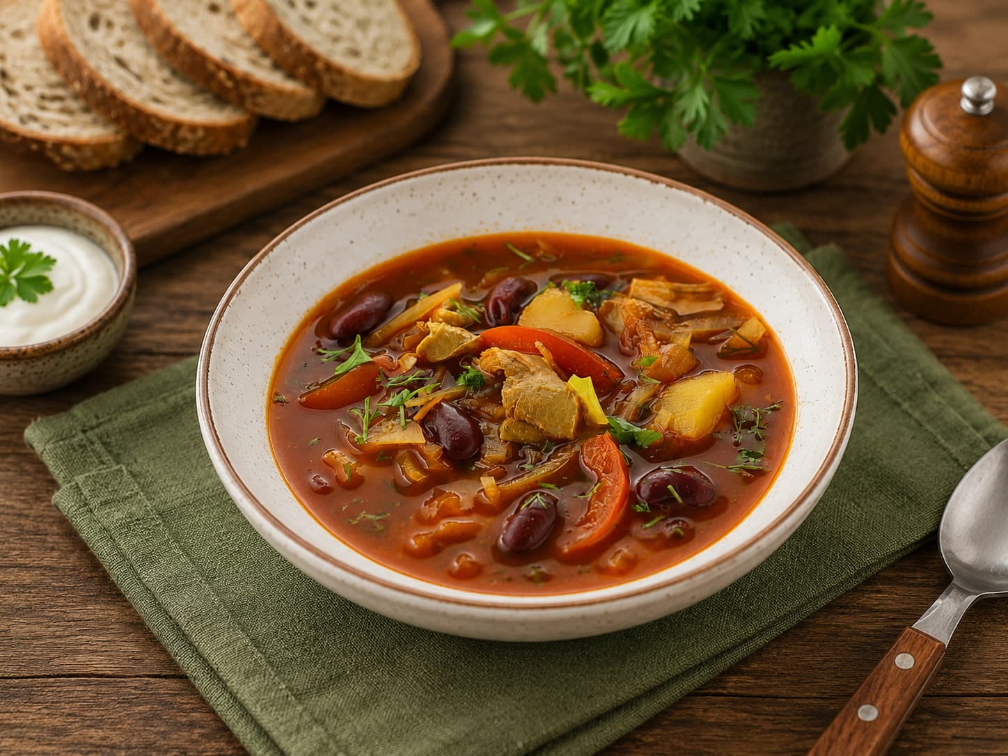 Борщ с курицей