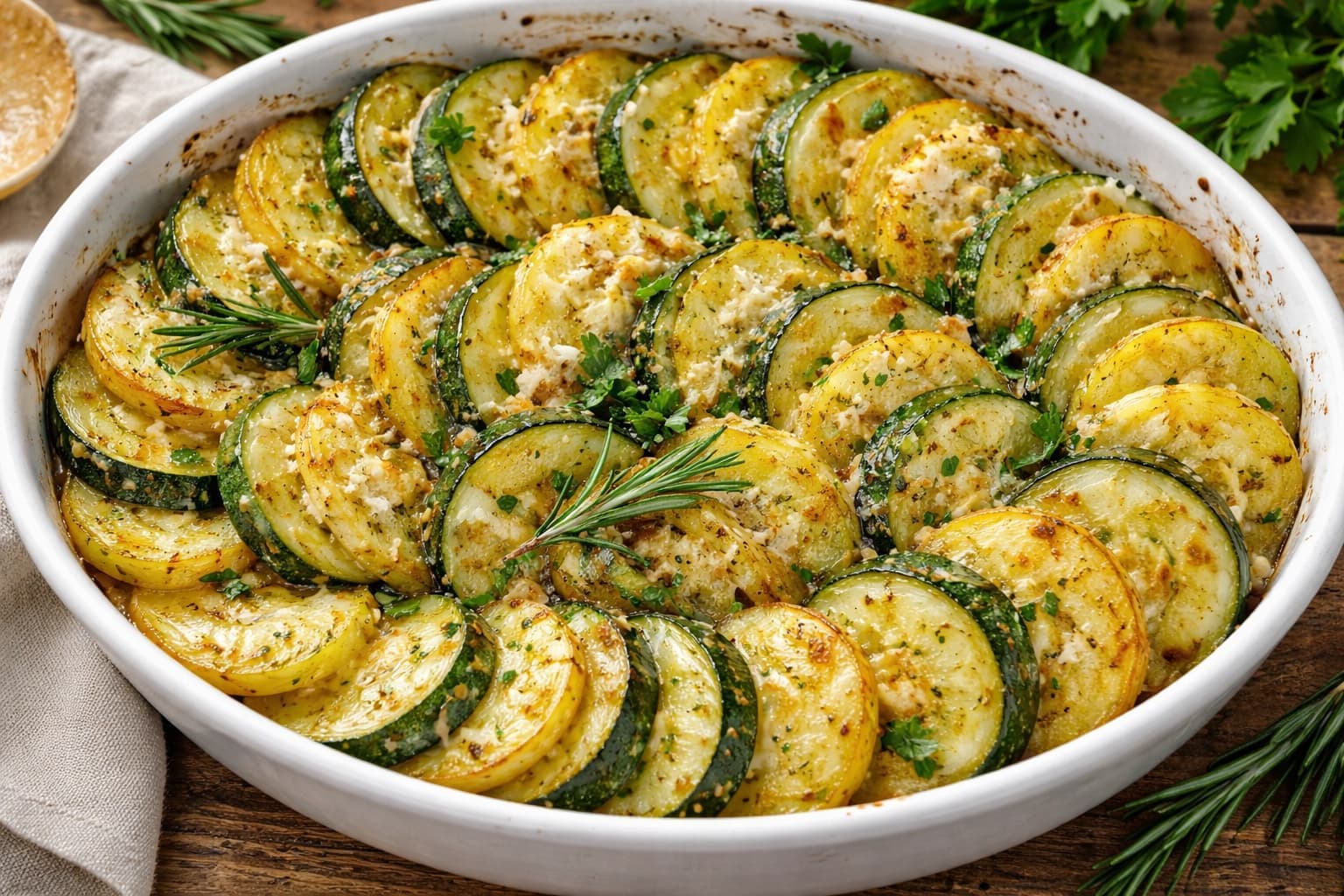 Кабачки с картошкой в духовке