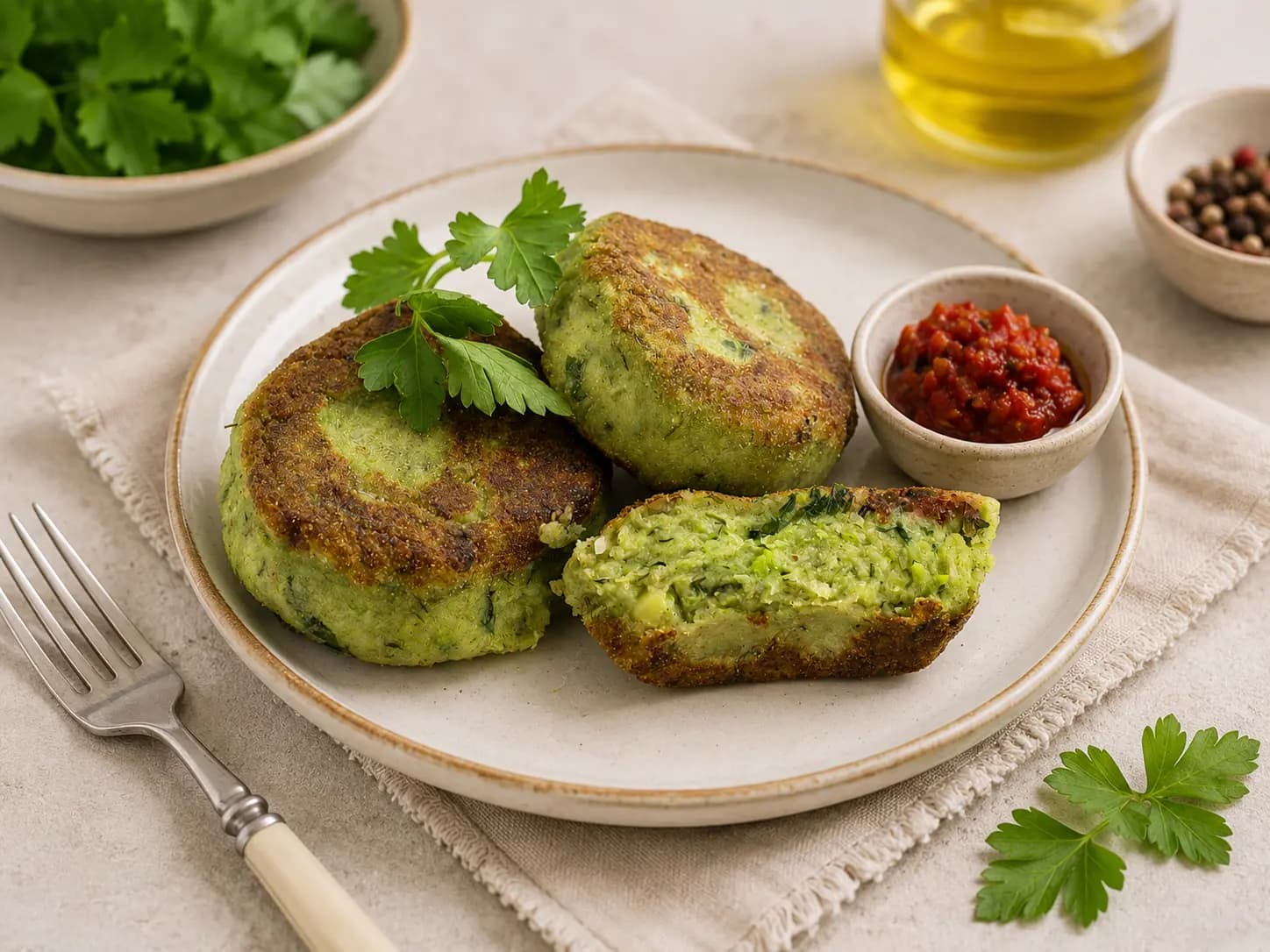 Постные котлеты из брокколи, цветной капусты и картофеля
