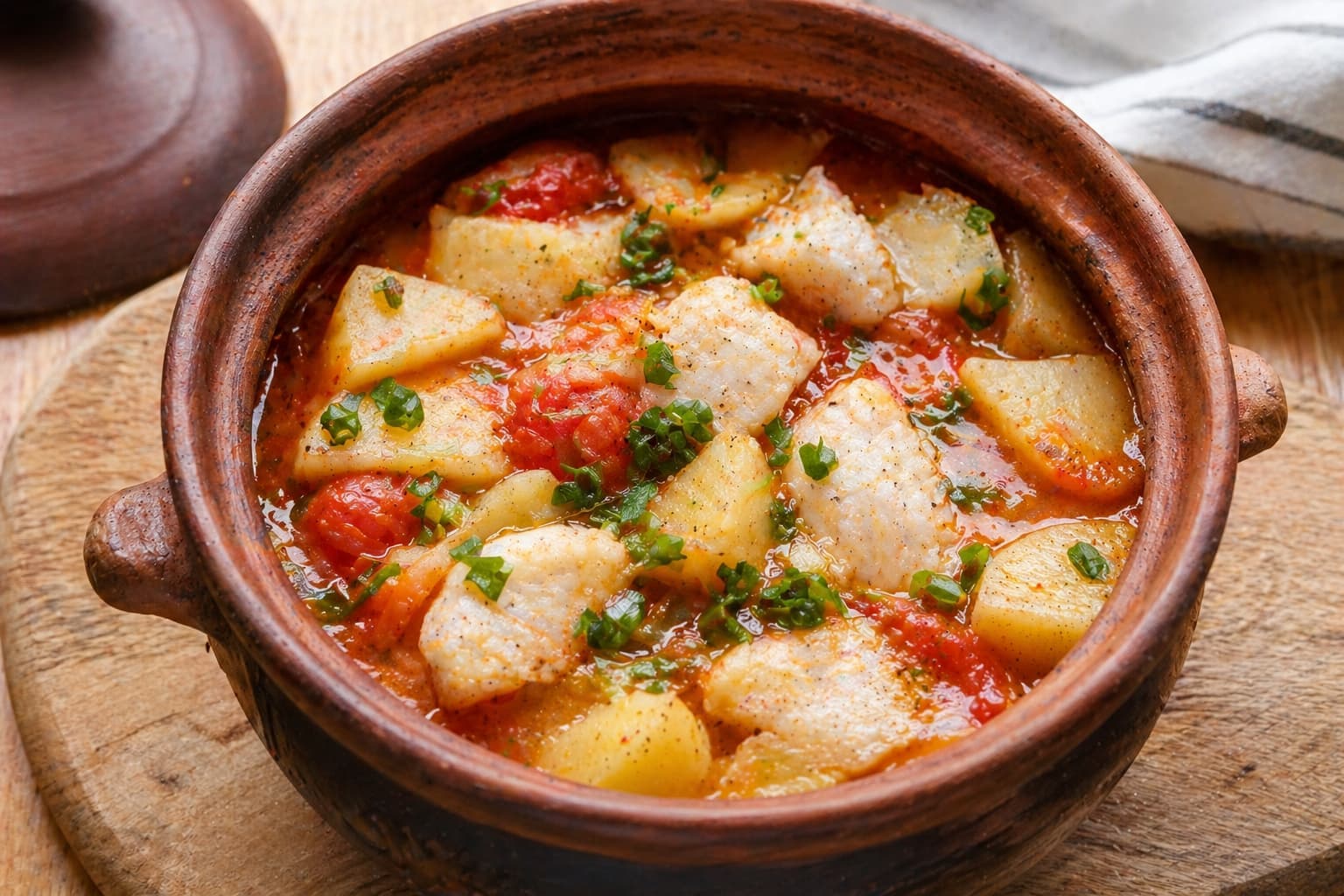 Рыбное жаркое в горшочках