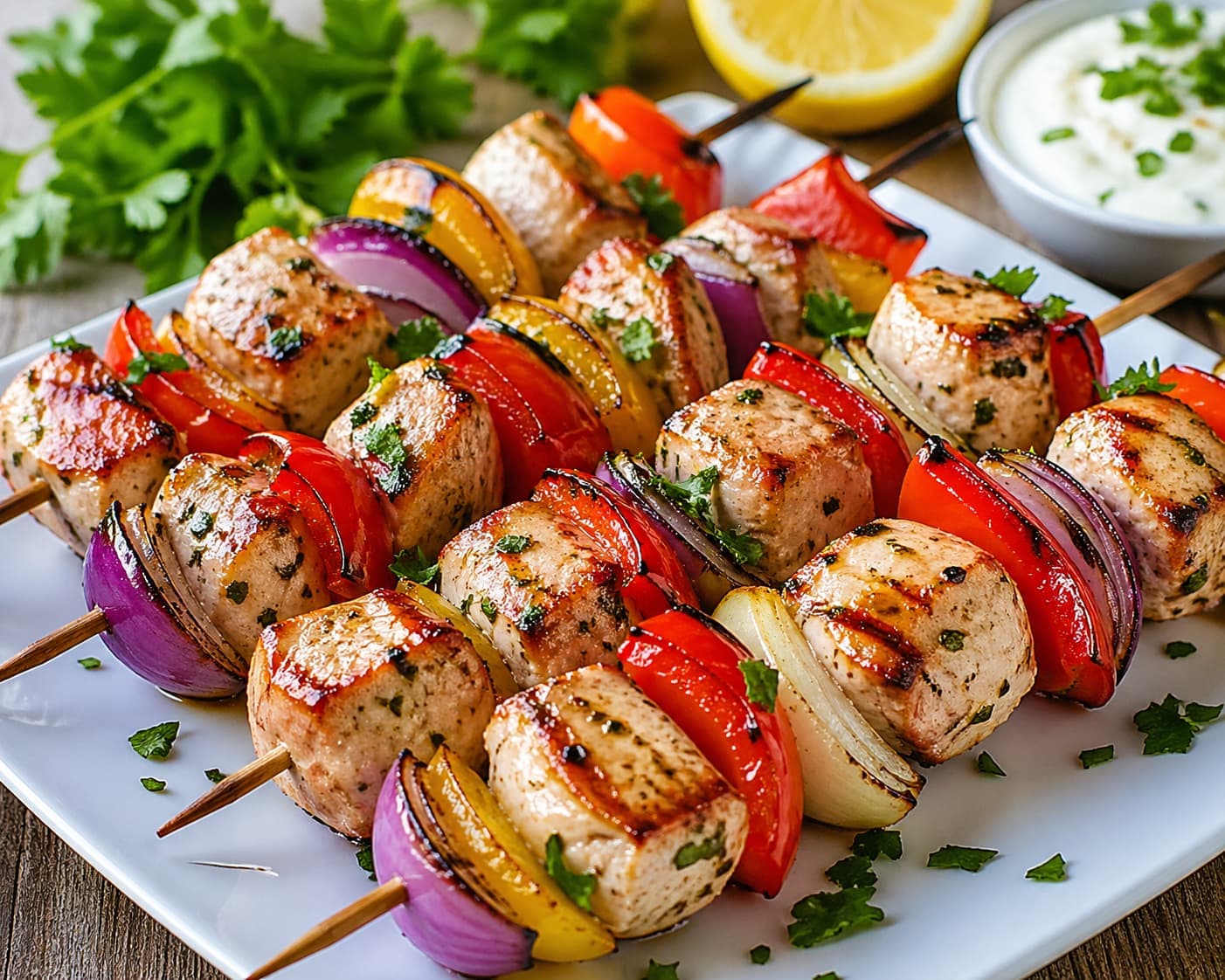 Шашлык из индейки с овощами