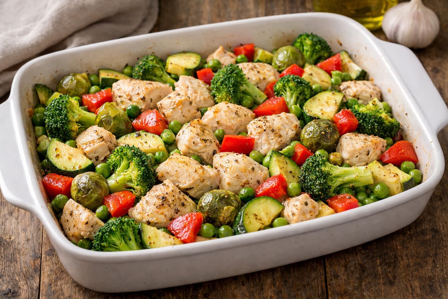 ПП курица запеченная с овощами в духовке