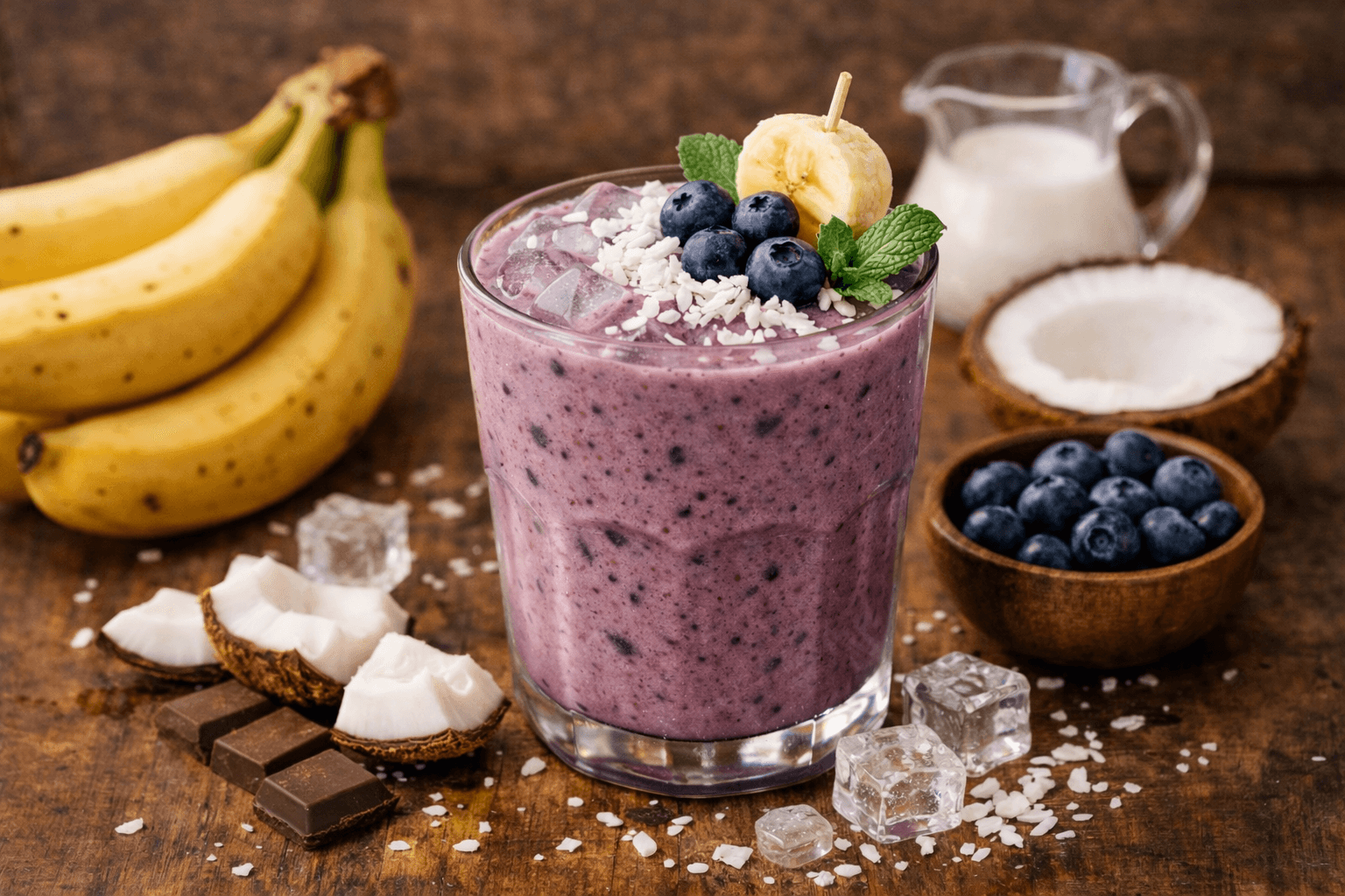 Бананово-черничный смузи