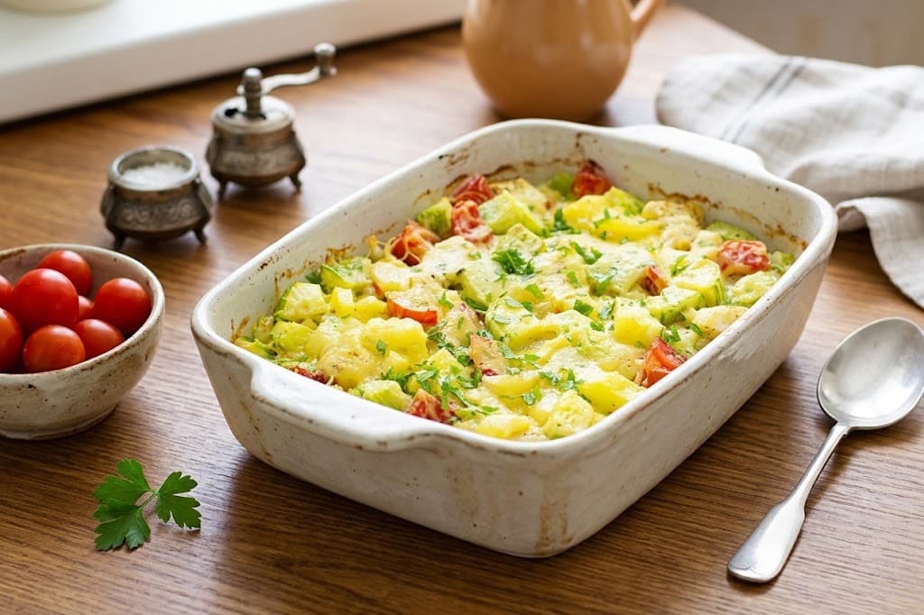 Кабачки с курицей в духовке