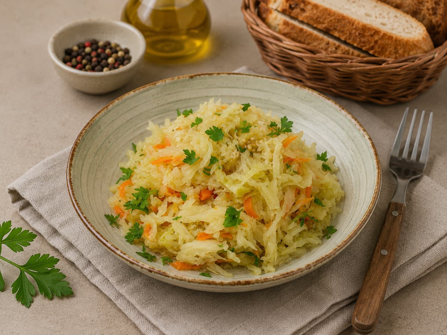 Капуста, тушенная с баклажанами