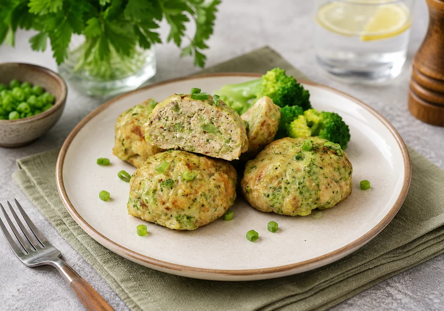 Сочные котлеты из курицы с брокколи