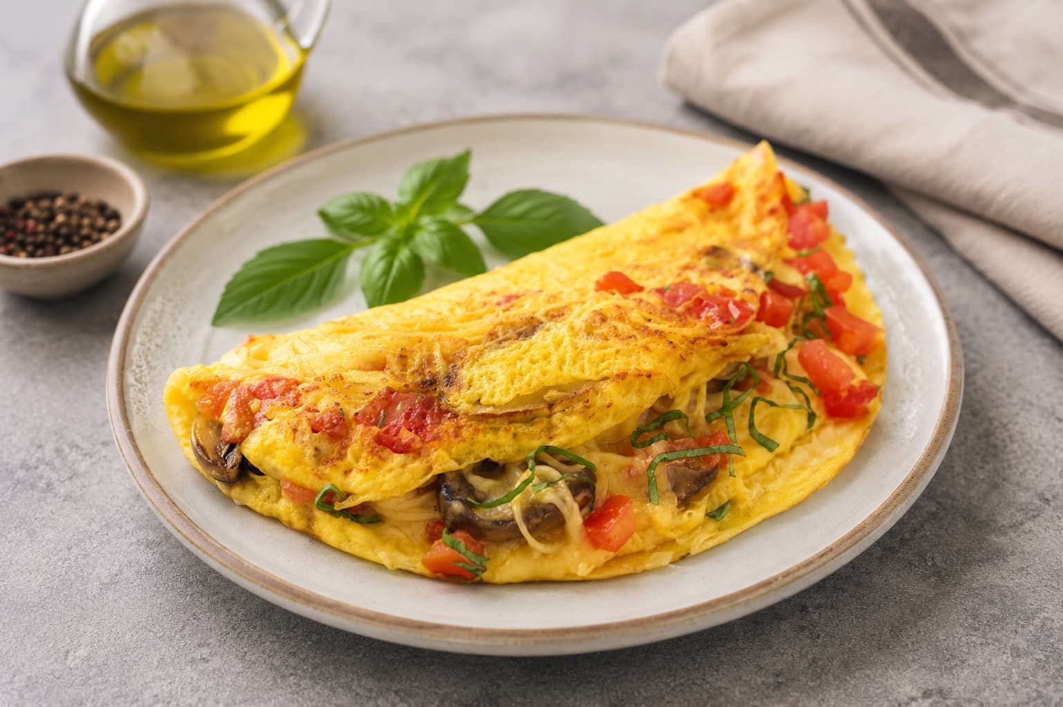 ПП омлет с грибами и овощами