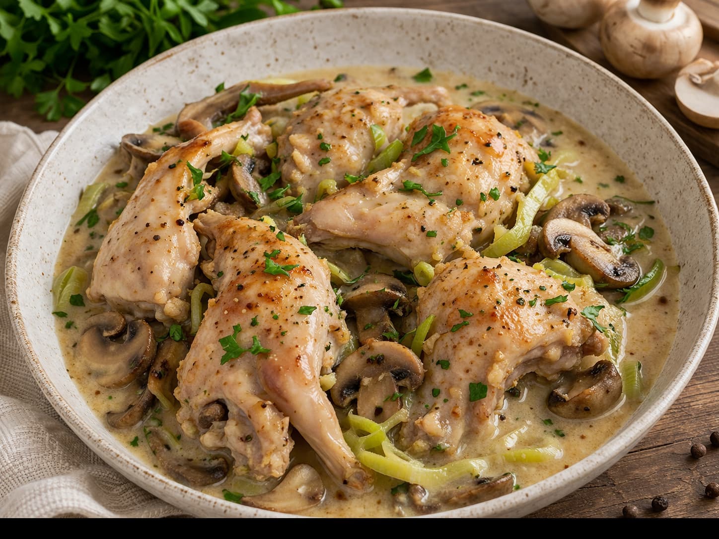 Кролик с грибами