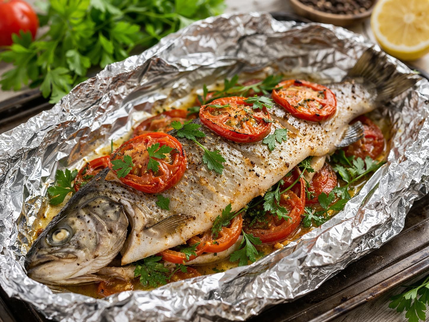 Форель, запеченная в духовке в фольге