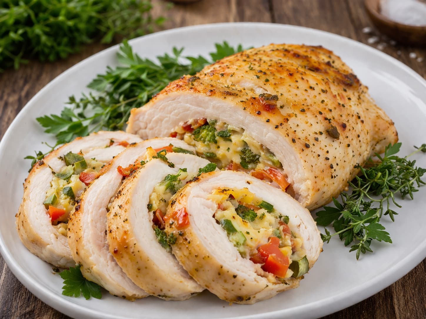 Грудка индейки с овощами и сыром